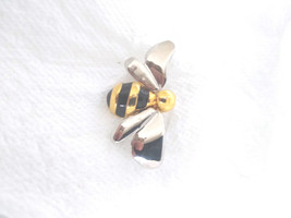Designer signed Bumble Bee Silver and Gold finishes Brooch Pin - £11.82 GBP