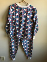 Vtg JC Penney Youth L 16 100% Cotton Flannel Skier Pajama Pants Top Set - $19.95