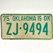 1975 United States Oklahoma Tulsa County Passenger License Plate ZJ-9494 - £14.70 GBP
