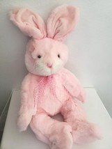 Aurora Pink Bunny Rabbit Plush Stuffed Animal Flower Bow Large  - £25.50 GBP