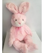 Aurora Pink Bunny Rabbit Plush Stuffed Animal Flower Bow Large  - £25.31 GBP