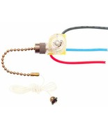 ZE-110 Pull Chain SWITCH 3 way &amp; 3 wire fan ZING EAR Antique Brass Westi... - $433.17 MXN