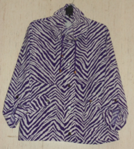 Excellent Womens Zenergy By Chico&#39;s Purple Zebra Print Jacket Size 2 (12) - £26.11 GBP