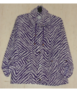 EXCELLENT WOMENS Zenergy by CHICO&#39;S PURPLE ZEBRA PRINT JACKET SIZE 2 (12) - €28,38 EUR