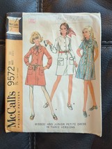 Vtg McCalls 9572 1960’s Sewing Pattern Misses Juniors Size 10 32.5 Petite Dress - £7.46 GBP