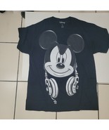 Mickey Mouse T Shirt Mens Large Black DJ M28 Headphones EDM Techno Rave ... - $297.96 MXN