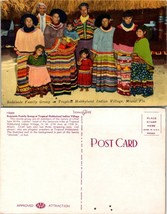 One(1) Florida Miami Seminole Family Group Tropical Hobbyland Village Postcard - £3.37 GBP