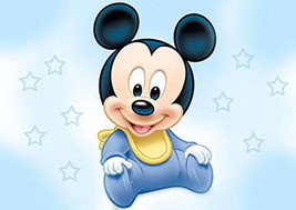 Baby Mickey Mouse Shower Edible Cake Topper Frosting 1/4 Sheet Birthday ... - $265.52 MXN