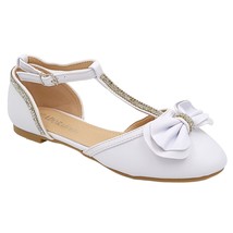 AXZ Adorababy Youth Girls T-Strap D&#39;orsay Ballet Flats Size US 3 White B... - $19.80