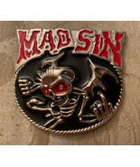 Belt Buckle Men’s Mad Sin Pirate Skull &amp; Body  Metal 3.5”W X 3” H New - £6.71 GBP