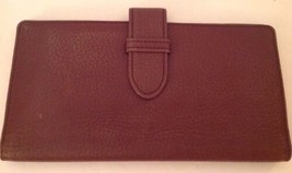 Wallet Checkbook Pebbled Brown Leather Credit Card Clutch UCPB - £29.07 GBP