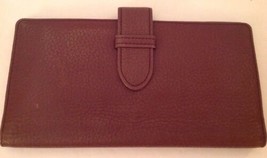 Wallet Checkbook Pebbled Brown Leather Credit Card Clutch UCPB - $34.29