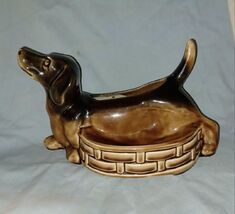 Vintage Dachshund Dresser Caddy / Coin Tray - MCM - 10" - $23.72