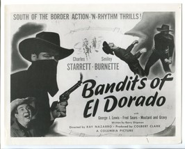 Bandits of El Dorado 8&quot;x10&quot; Black and White Promotional Still Charles Starrett F - £16.43 GBP