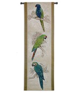 68x22 Tropical PARROT Macaw Bird Tapestry Wall Hanging  - £139.55 GBP