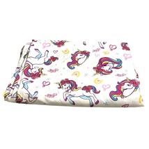 JoJo Siwa Unicorn Twin Flat Sheet Rainbow Hearts 66&quot; x 96&quot; Dream Crazy - £19.05 GBP
