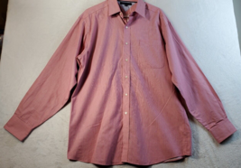 Tommy Hilfiger Shirt Mens Size 16 Pink Long Sleeve Pocket Collared Button Down - £11.00 GBP