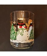 Libbey Glass Tumbler Snowman Pine Tree Winter Highball 12 oz Old Fashion... - $9.81