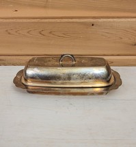 Vintage Silver Plate Butter Dish Cover With Glass Tray 1960 - $585.81 MXN
