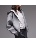 Topshop Premium Scuba Hoodie in Gray Heather - $1,598.62 MXN