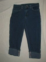Womens Stretch Denim Capri Crop Pedal Pusher Jeans Field Gear 10 Floral ... - $14.83