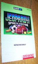 1993 Vintage Super Nintendo Nes Jeopardy Sports Edition Instruction Manual Book - £3.88 GBP