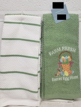 2DIFFERENT Embroidered Kitchen TOWELS(16&quot;x26&quot;)EASTER Hoedown,Farm Fresh,Egg Hunt - £12.65 GBP