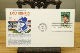FDC First Day Cover 1989 Lou Gehrig American Sports Series Yankees Baseball - $184.44 MXN