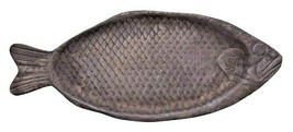 Pewter Fish Serving Tray Dish 17 &quot; Metal Vintage Decorative Plate - £27.37 GBP