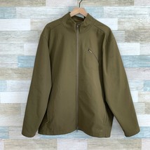 New Balance Mock Neck Full Zip Jacket Green Soft Shell Fleece Lined Mens... - $49.49