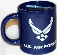 12oz Blue U.S. Air Force Wings Ceramic Mug with 12x18 Air Force Flag - £15.89 GBP