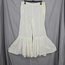 Vintage Women Flare Pants No Tags Cream 33 Waist 27 Inseam 38 Length Pul... - £8.40 GBP