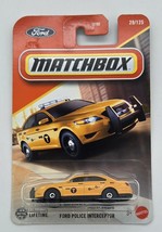Matchbox 2025 Ford Police Interceptor 29/125 Yellow Diecast 1:64 New - $7.87