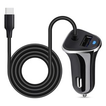 Type C Car Charger, 3.4A Fast Charging Usb Car Adapter With 3Ft Usb C Cable For  - £12.76 GBP
