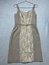 Y2K New York &amp; Company Womens Bodycon Lace Dress Sexy Mini Sleeveless 6 Nude - £30.69 GBP