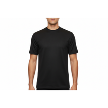 Men Dressy T-Shirt Log-In Uomo Soft Crew Neck Silky Short Sleeves 218 Black image 8