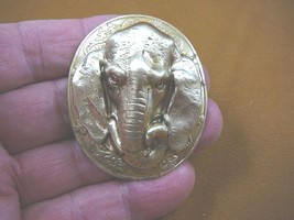 b-ele-154) 3-D Elephant head elephants zoo safari oval scrolled leaf pin... - $21.49