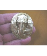 b-ele-154) 3-D Elephant head elephants zoo safari oval scrolled leaf pin... - $408.45 MXN