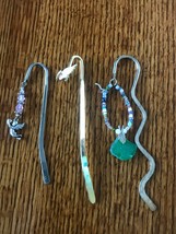 Lot of 3 Silvertone with Beads &amp; Sea Glass &amp; Angel Dangle &amp; Goldtone w E... - £9.66 GBP
