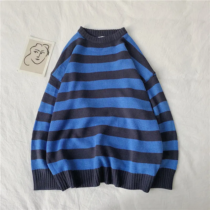  Pullover Red And Black Stripe   Men Women&#39;s Autumn Winter Round Neck Casual Tre - £94.75 GBP