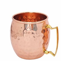 Pure Copper Hammered Moscow Mule Mug with Brass Handle 500ml Pack 1 Pcs - £15.09 GBP