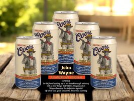 Coors Beer Tribute John Wayne Vintage Can Photo 12x8in Metal Sign Bar Decor - €23,74 EUR