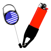 Lighter Leash Retractable Lighter Holder - Back the Blue Flag - Standard Size(1) - £3.92 GBP