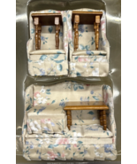 Miniature Victorian 1:12 Doll House Living Room Furniture Sofa, Chairs, ... - $51.99