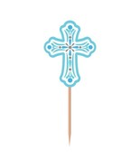 Blue Cross Religious Cupcake Dessert Picks 36 ct 2.5&quot; - £3.05 GBP