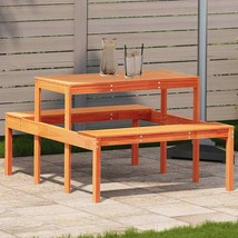 Modern Wooden Outdoor Garden Patio Wood Picnic Dining Table With 2 Benches Chair - £135.27 GBP+