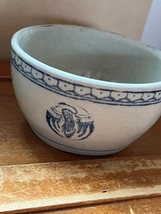 Vintage Unmarked Stoneware Gray with Blue Feather Like Salt Glaze Potter... - £30.42 GBP