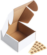 4X4X2&quot; Corrugated Box Mailers 50 Pack White Cardboard Small Shipping Boxes - £38.24 GBP
