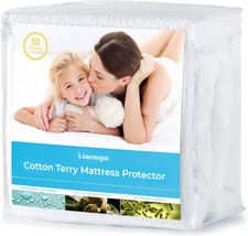 Mattress Protector For A Twin Size Bed Made Of Linenspa Cotton Terry Tha... - £23.45 GBP