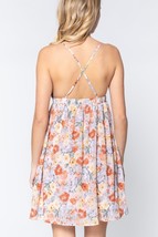 V-neck Open Back Floral Mini Dress L - $47.90